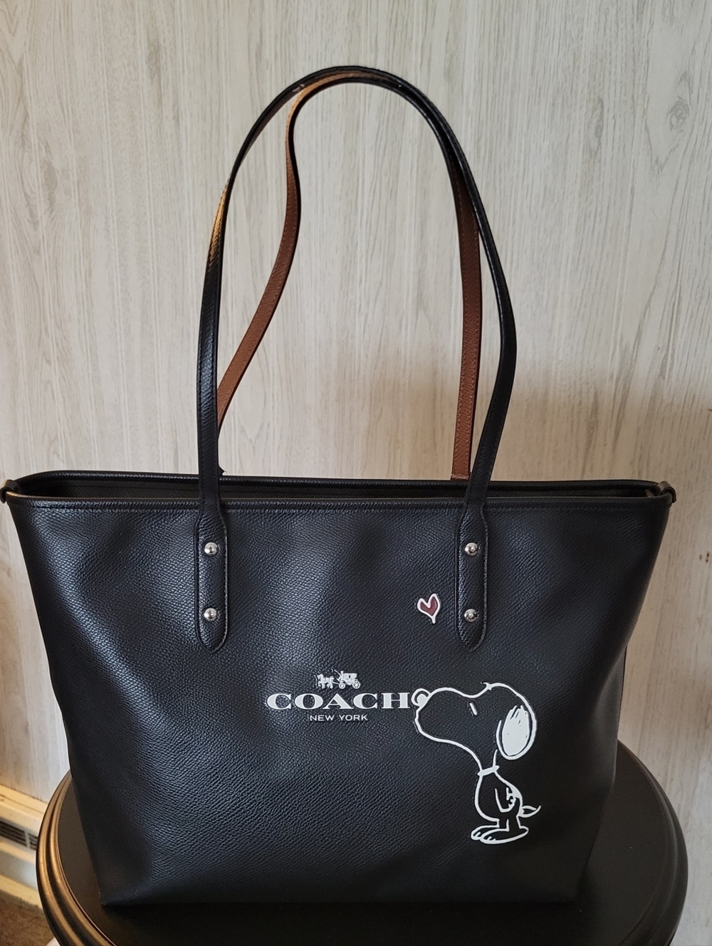 COACH X PEANUTS  Black City Tote Rare Special Edition Collaboration